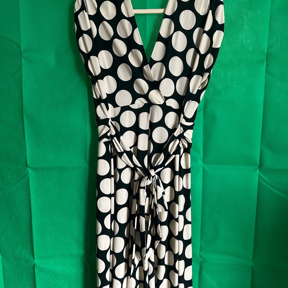 Carmen’s Black & White Collection - Polka Dot V-Neck Dress